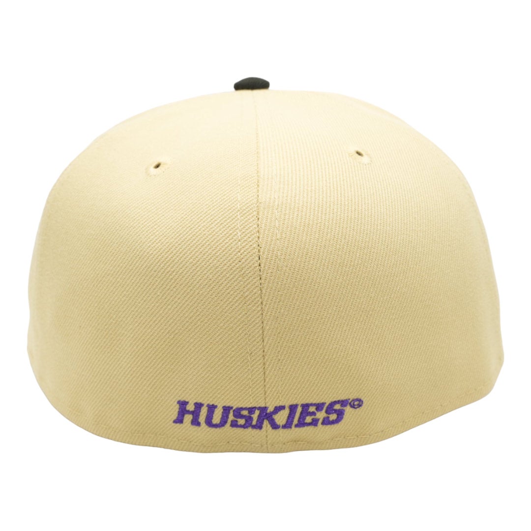 New Era Washington Huskies Classic Throwback Gold Fitted Hat, 7 1/2