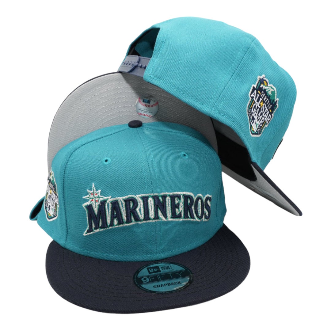 Seattle Mariners Marineros Aqua/Navy Bill And Gray Bottom With