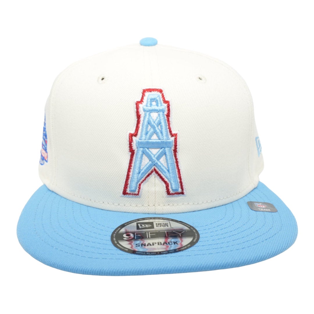 Houston Oilers New Era Chrome White/Sky Blue Bill And Gray Bottom