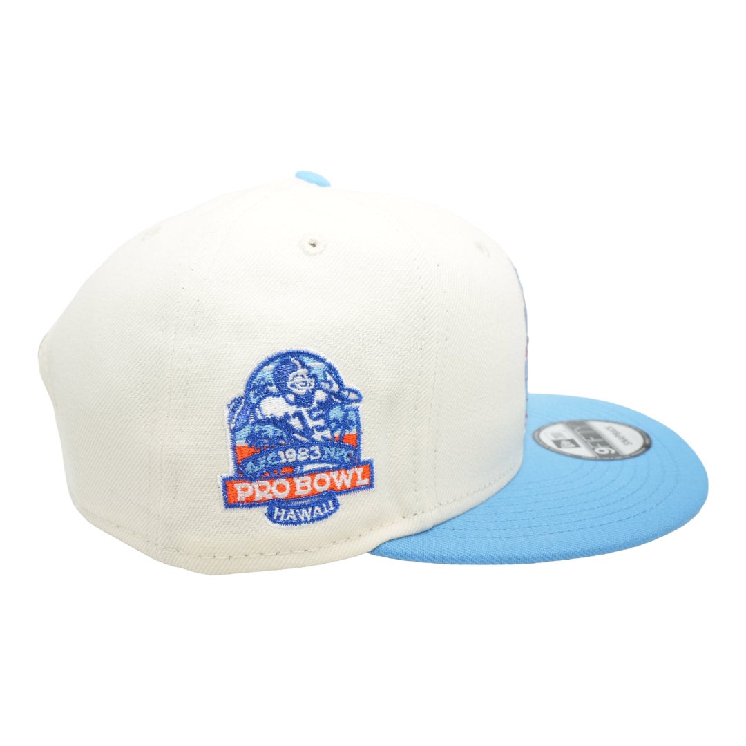 Houston Oilers New Era Chrome White/Sky Blue Bill And Gray Bottom With Pro  Bowl 1983 Patch On Side 9FIFTY Adjustable Snapback Hat