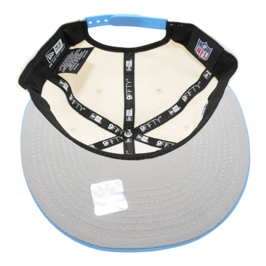 Houston Oilers New Era Chrome White/Sky Blue Bill And Gray Bottom With Pro  Bowl 1983 Patch On Side 9FIFTY Adjustable Snapback Hat