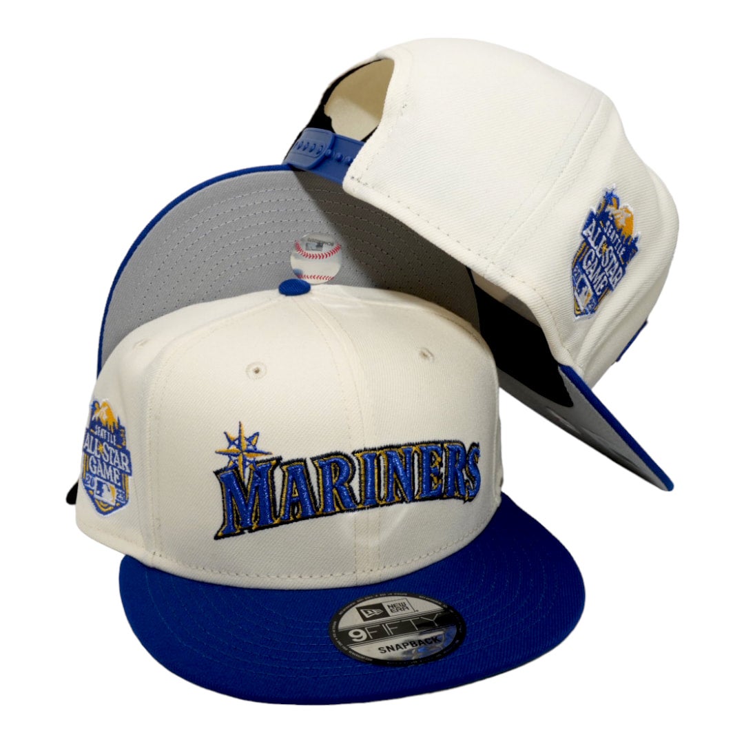 7 1/8 seattle mariners royal blue/yellow 20th anniv. icy blue bottom fitted  hat
