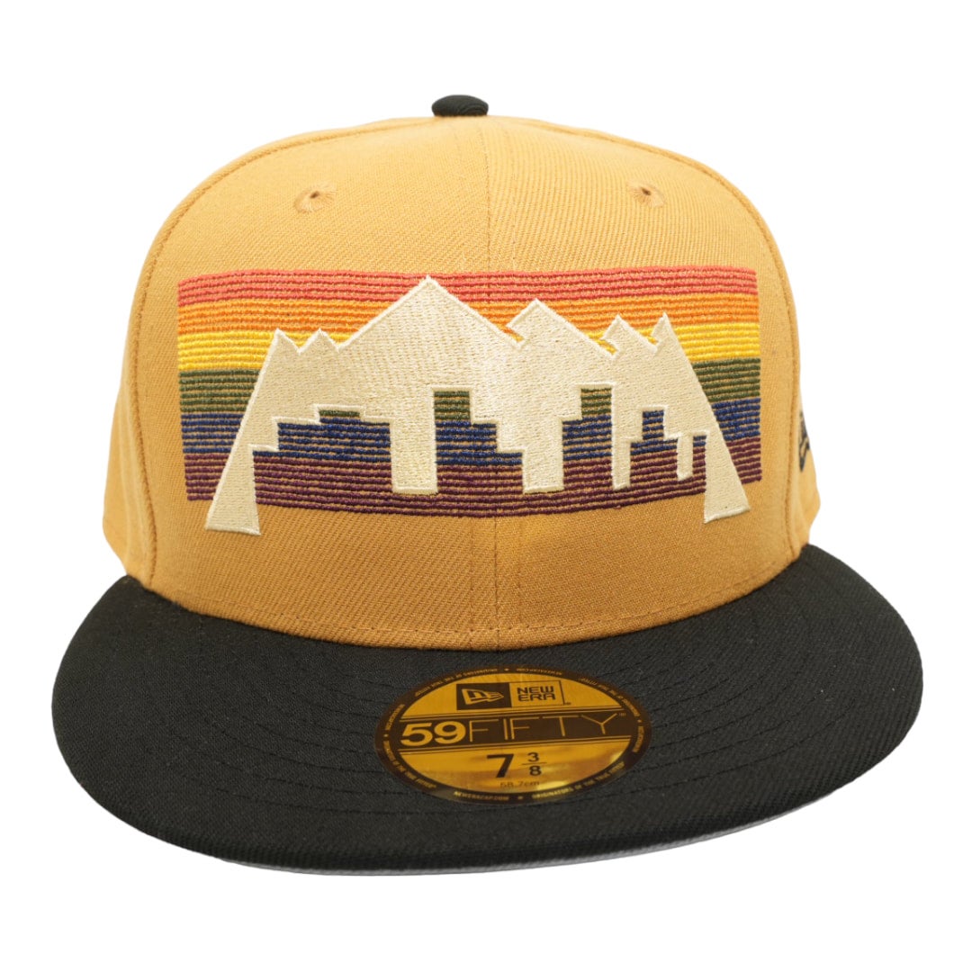 Denver Nuggets New Era Panama Tan/Black Bill And Gray Bottom 59FIFTY Fitted  Hat