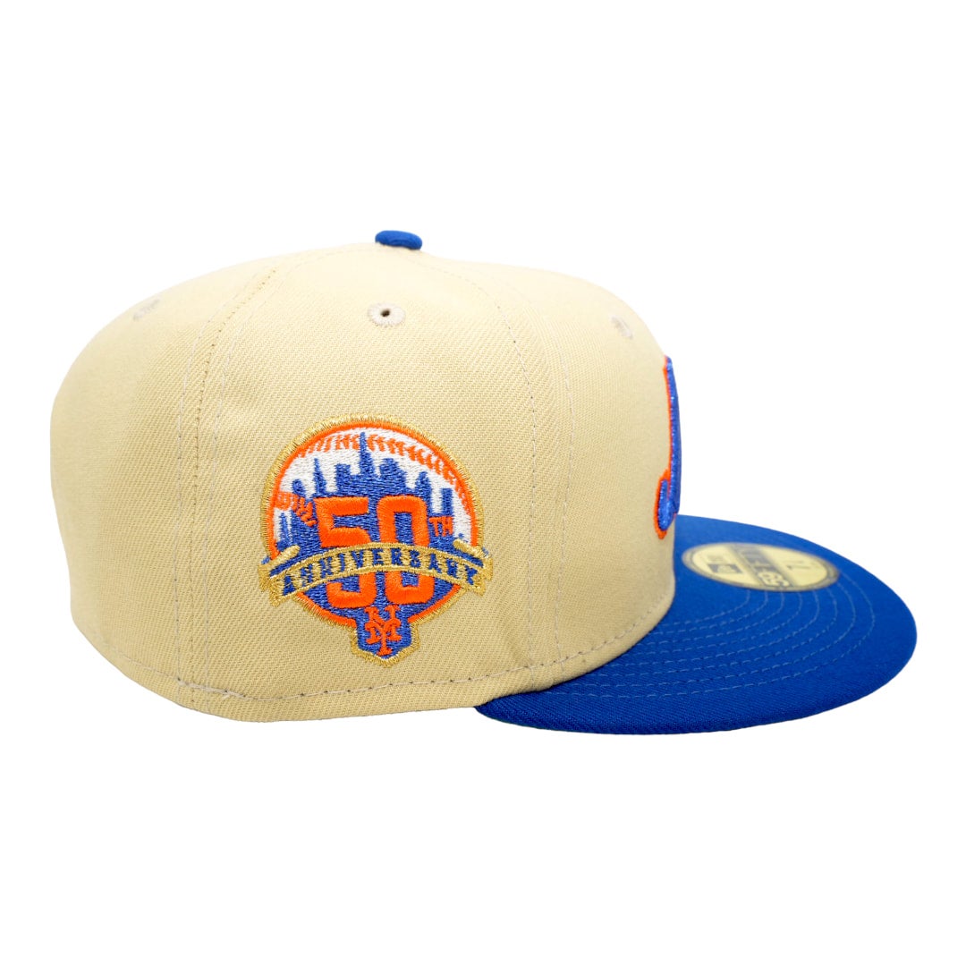 New York Mets (Los Mets) 50th Anniversary New Era 59FIFTY Fitted Hat (Chrome White Black Green Under BRIM) 8