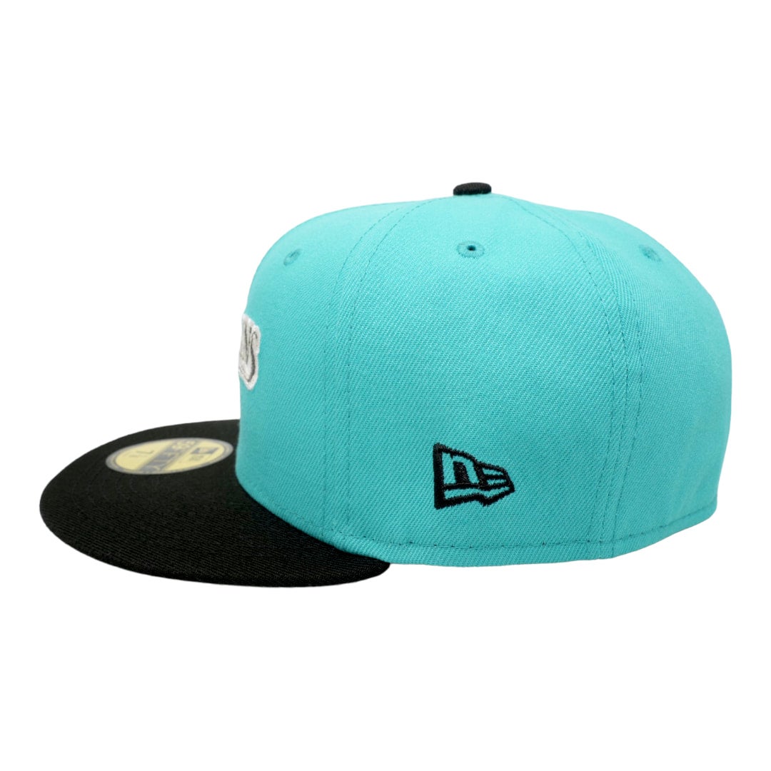 Florida Marlins New Era Gray Storm Charcoal Gray/Black Bill And Teal Bottom  With 1993 Inauguration Patch On Side 59FIFTY Fitted Hat