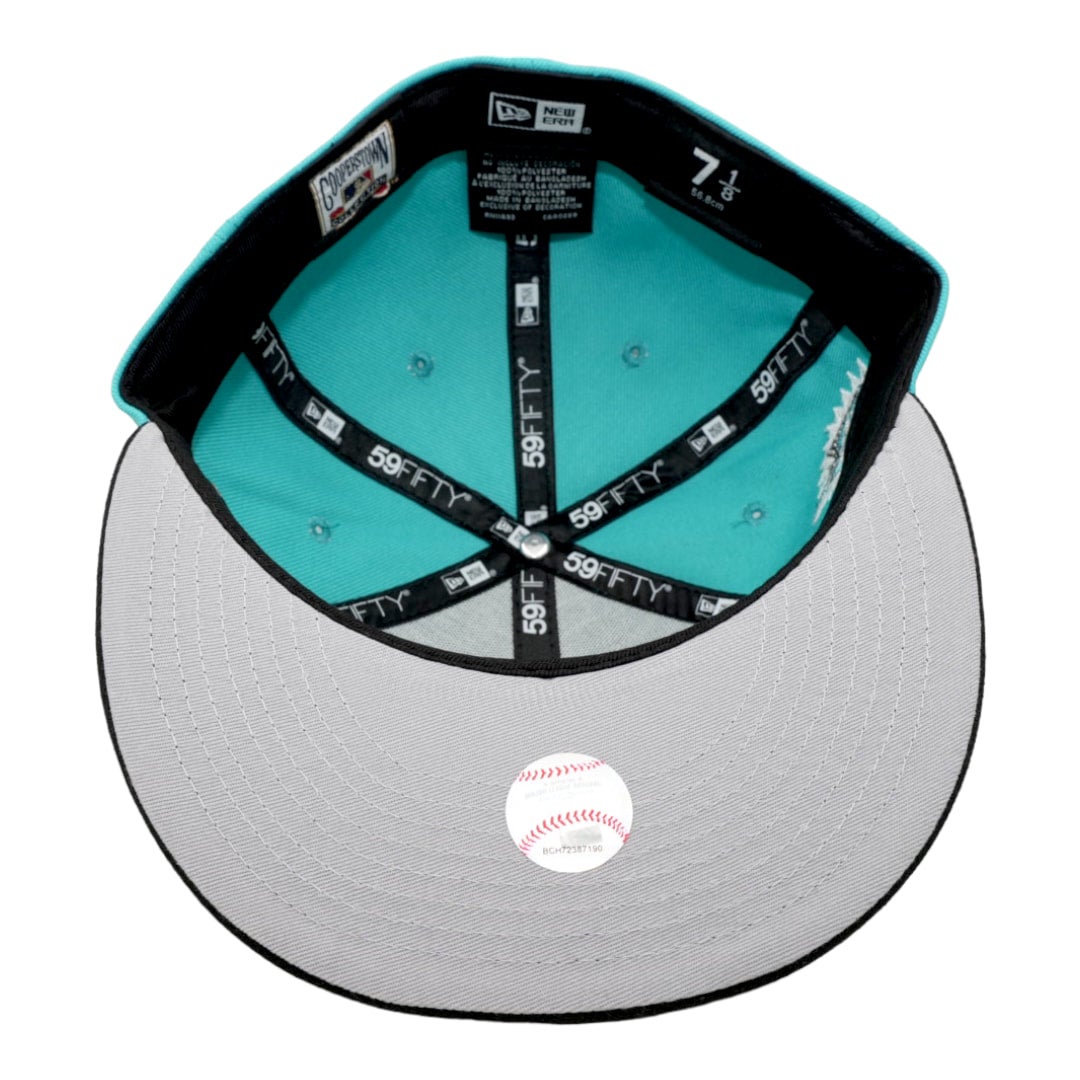 Florida Marlins New Era Gray Storm Charcoal Gray/Black Bill And Teal Bottom  With 1993 Inauguration Patch On Side 59FIFTY Fitted Hat