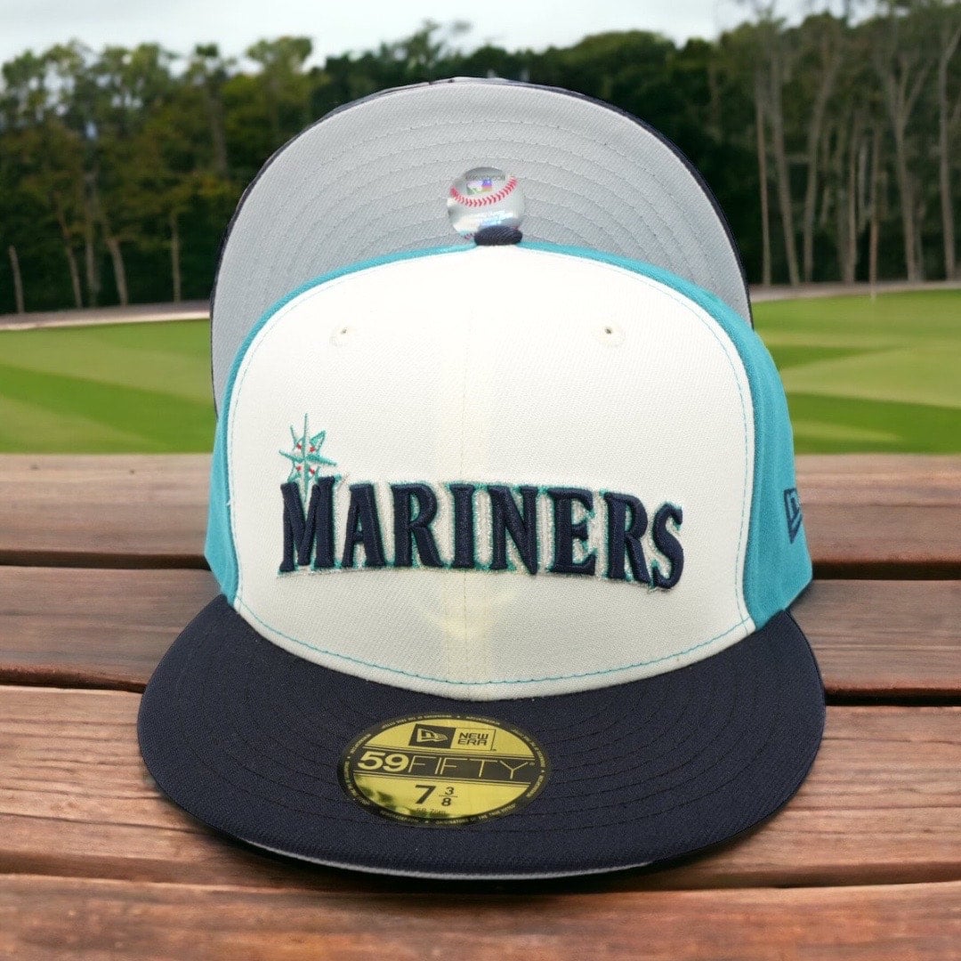 Seattle Mariners Marineros Aqua/Navy Bill And Gray Bottom With