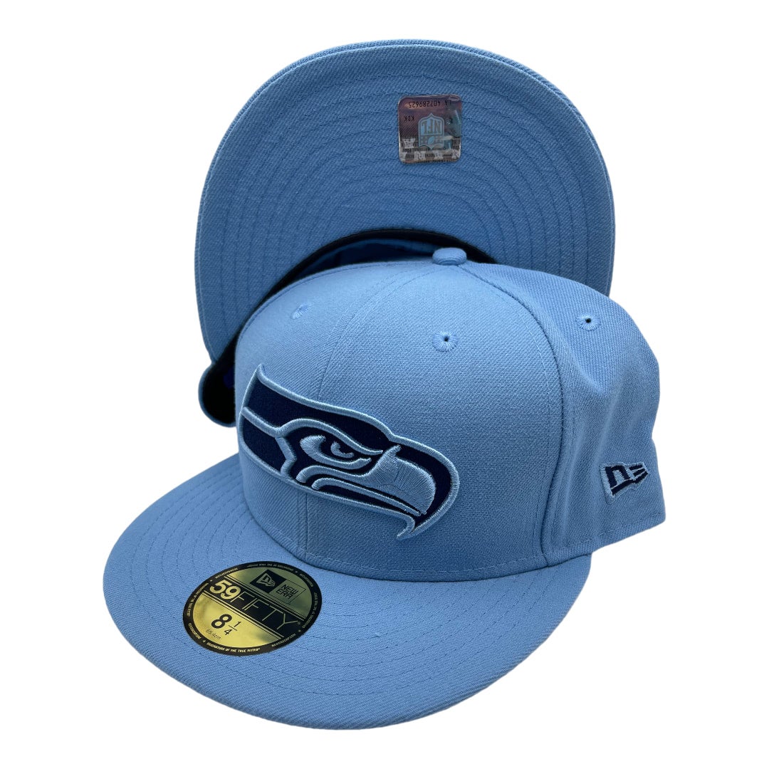 New Era Seattle Seahawks Super Bowl XLVIII Sky Blue Edition 59Fifty Fitted  Cap