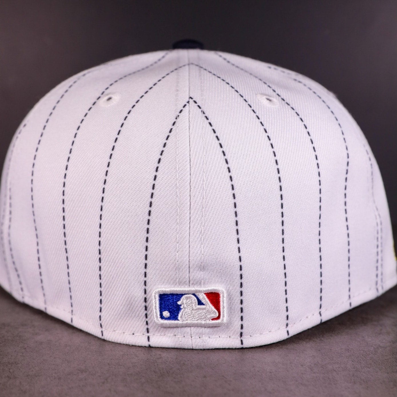 Houston Astros New Era White Pinstripe/Navy Bill and Kelly Green Bottom  With 35th Anniversary Patch On Side 59FIFTY Fitted Hat