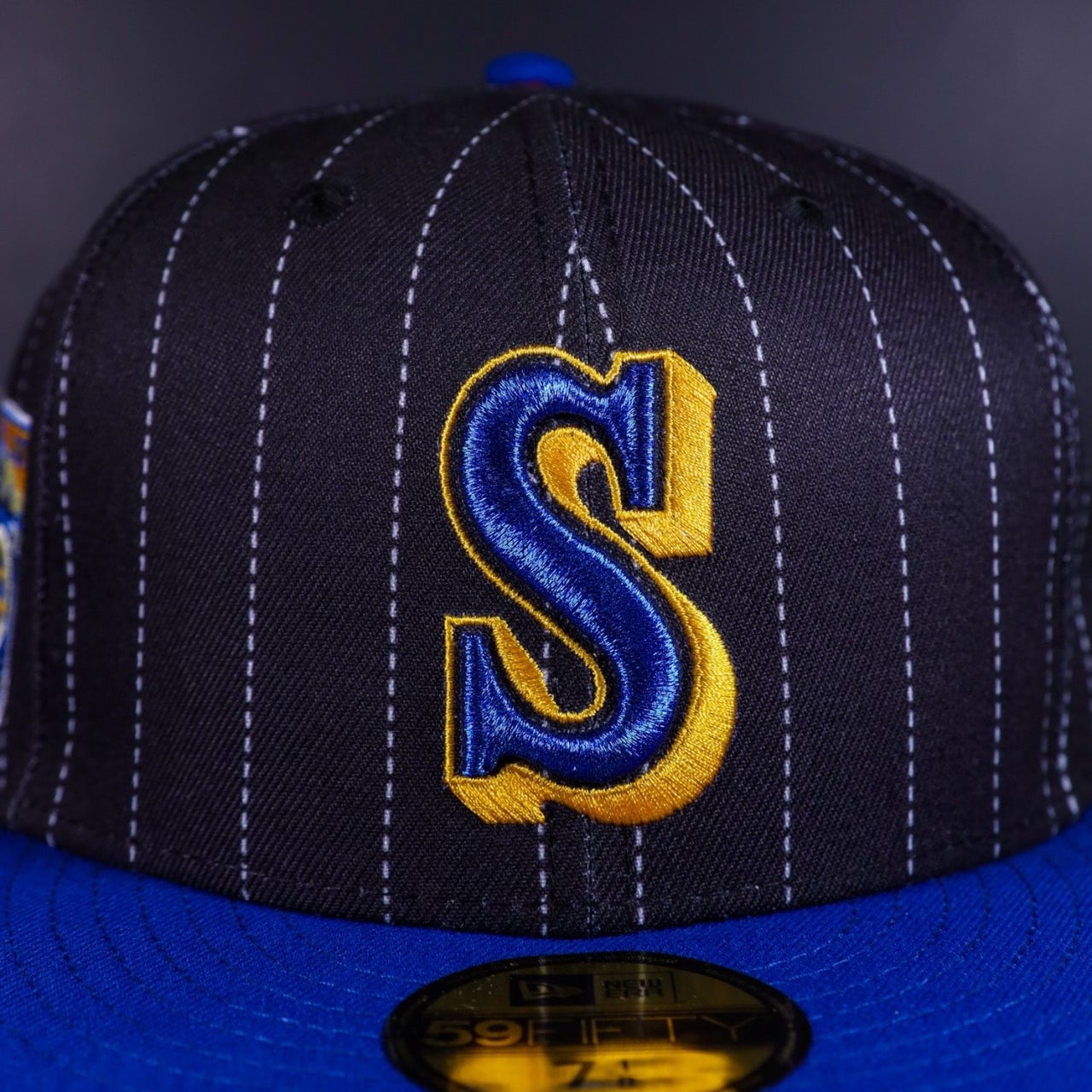 New Era 59FIFTY Seattle Mariners Team Landscape Fitted Hat Vegas Gold Hunter Green