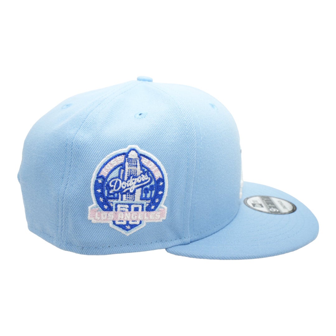 Sky Blue Los Angeles Dodgers Palm Tree Pink Bottom 60th Anniversary Side  Patch New Era 9Fifty Snapback