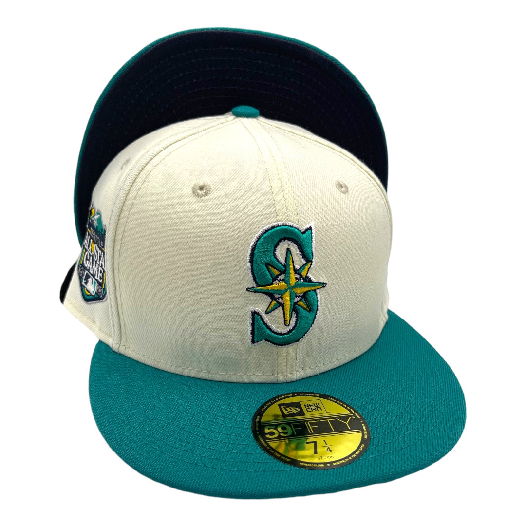 Seattle Mariners New Era White Chrome/Teal Bill 2023 MLB All-Star Game  59FIFTY Fitted Hat