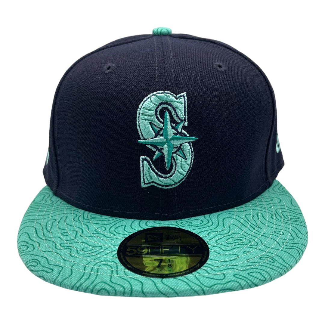 Seattle Mariners 2001 All Star Game New Era 59Fifty Fitted Hat (Aqua Gray  Under Brim)