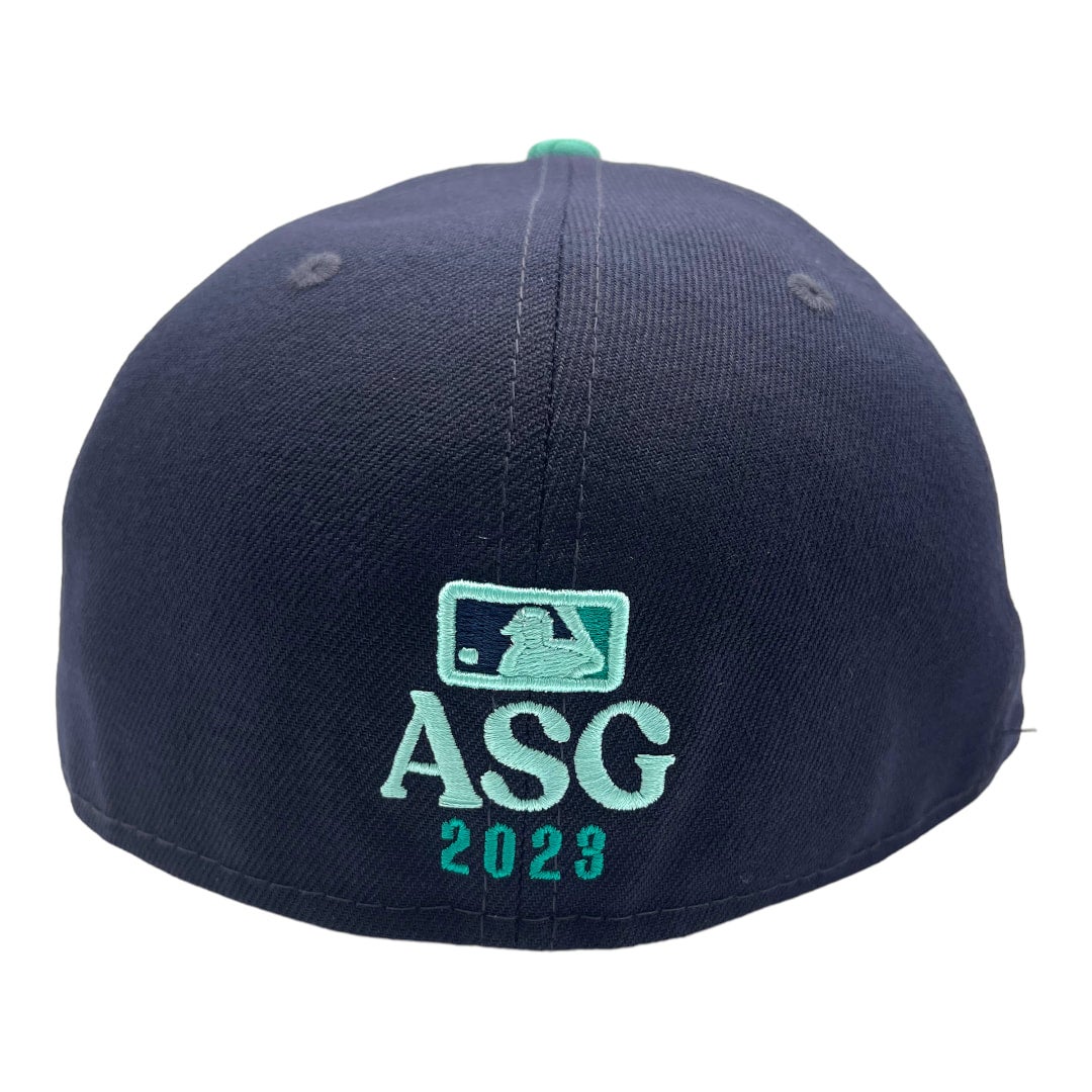 Seattle Mariners New Era Navy/Pattern Teal Bill All Star Game With PNW  Patch On Side 59FIFTY Fitted Hat