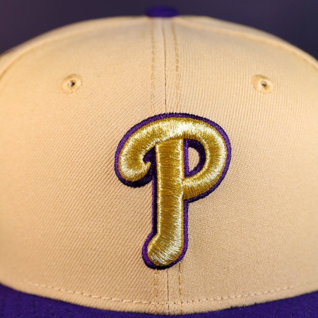 New Era 59FIFTY Peaches and Cream Philadelphia Phillies 100th Anniversary Patch Hat - Maroon, Gold Maroon/Gold / 8