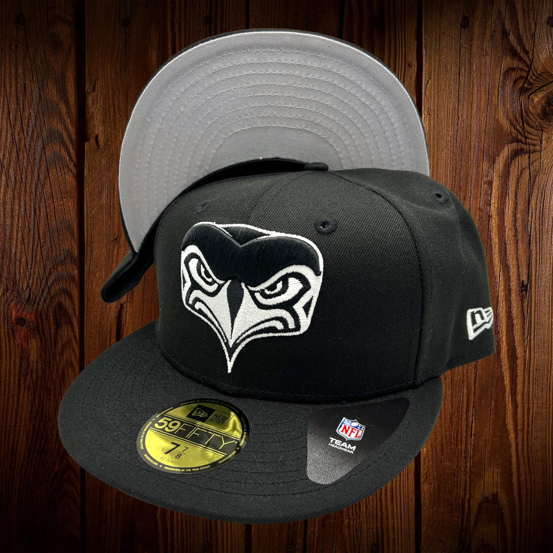 : NFL Seattle Seahawks Black & Gray Basic 5950 Fitted