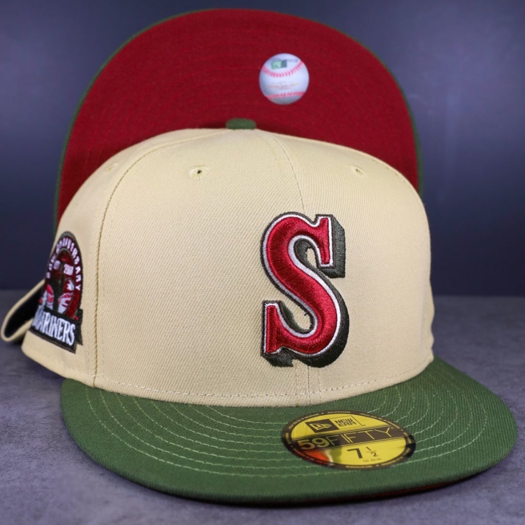 Seattle Mariners 40th Anniversary New Era 59FIFTY Fitted Hat (Navy Cardinal Gray Under BRIM) 7