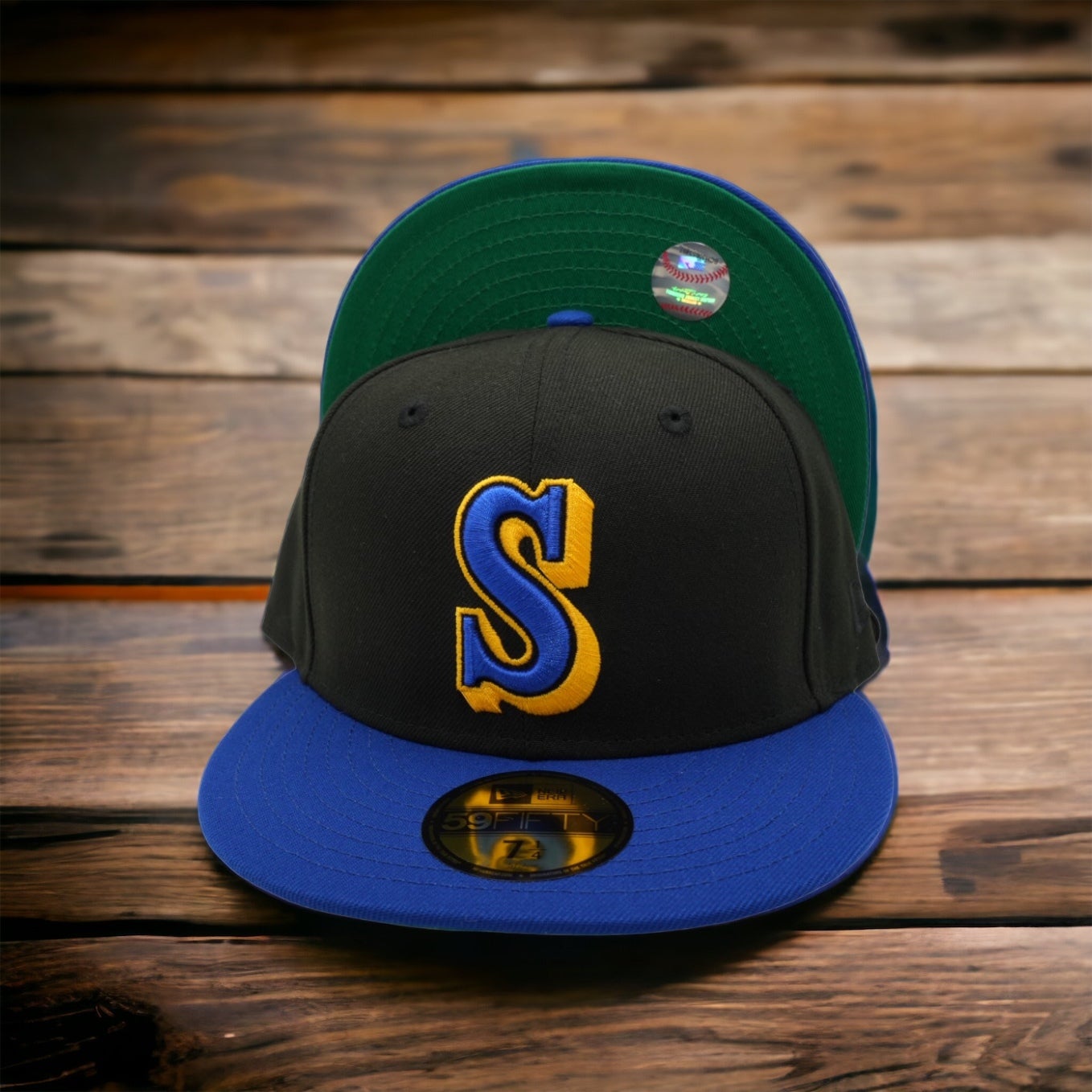 Seattle Mariners New Era Black Pinstripe/Royal Blue Bill and Kelly