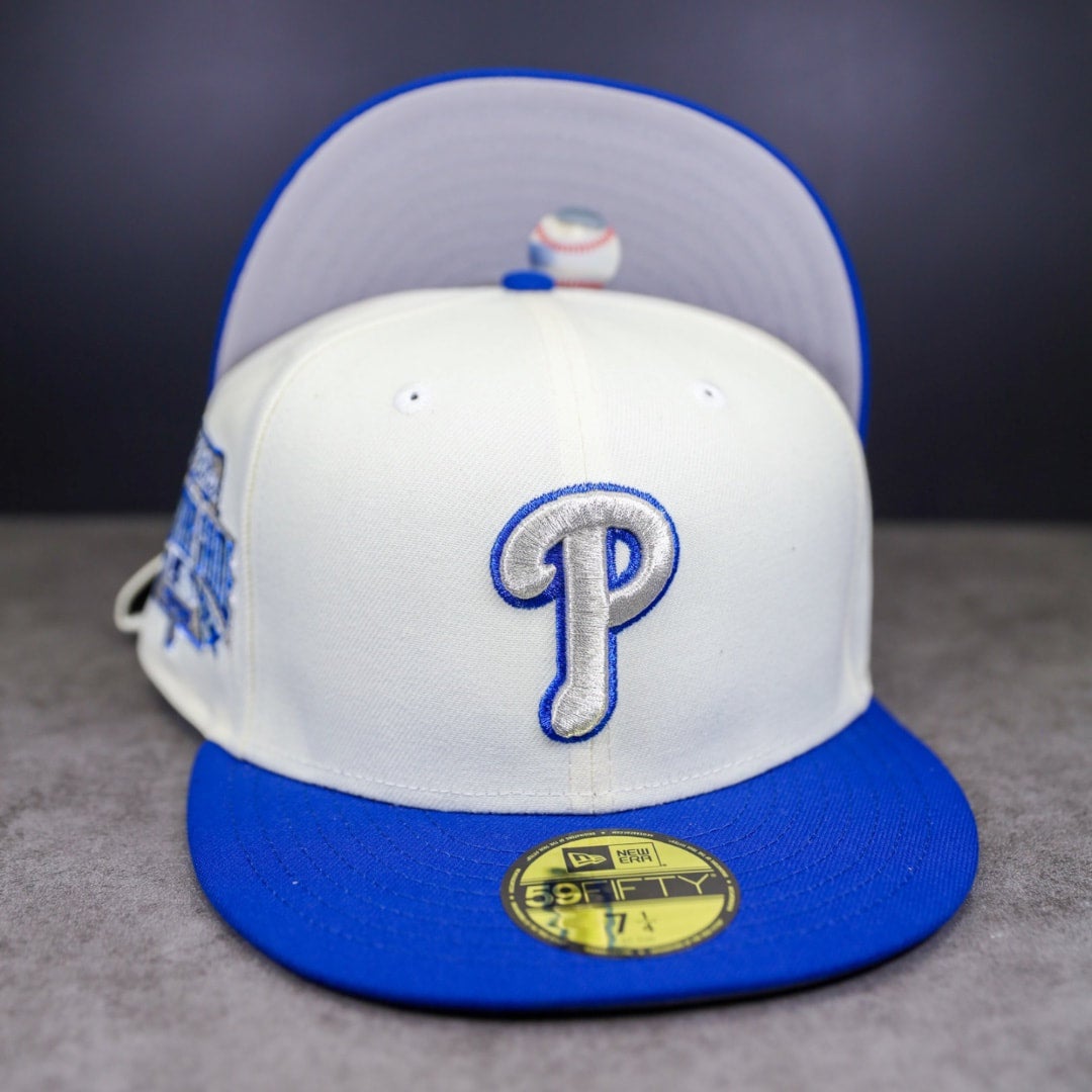 Philadelphia Phillies New Era 1996 MLB All-Star Game Sky Blue Undervisor  59FIFTY Fitted Hat - Tan