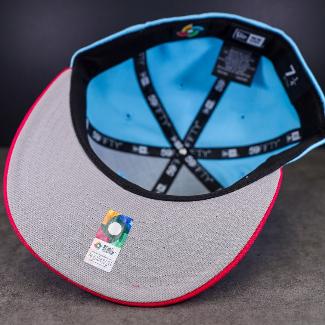 Mexico factory WBC baseball hat fitted pink blue 7 1/2