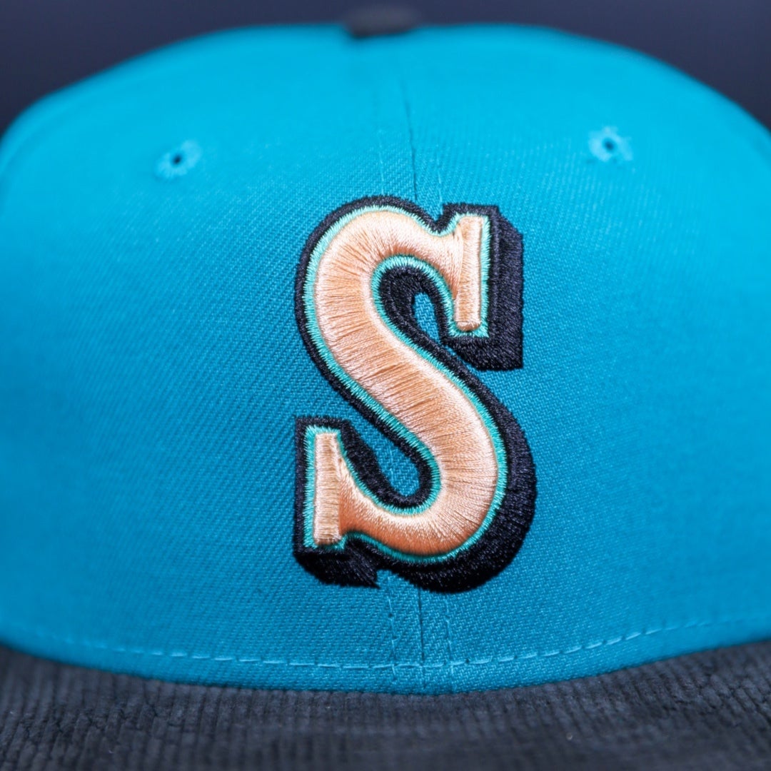 Seattle Mariners New Era Tomahawk Aqua Teal/Navy Bill And Gray Bottom  59FIFTY Fitted Hat