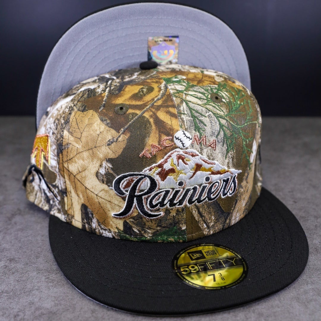 Brooklyn Dodgers 42 Jackie Robinson New Era 59FIFTY Fitted Hat (Realtree Camo Royal Blue Green Under BRIM) 7 7/8