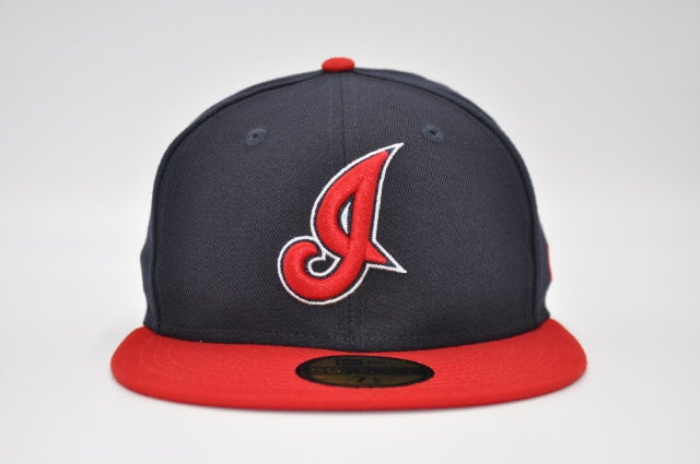 Men's New Era Navy Cleveland Indians Cooperstown Collection Logo 59FIFTY Fitted Hat