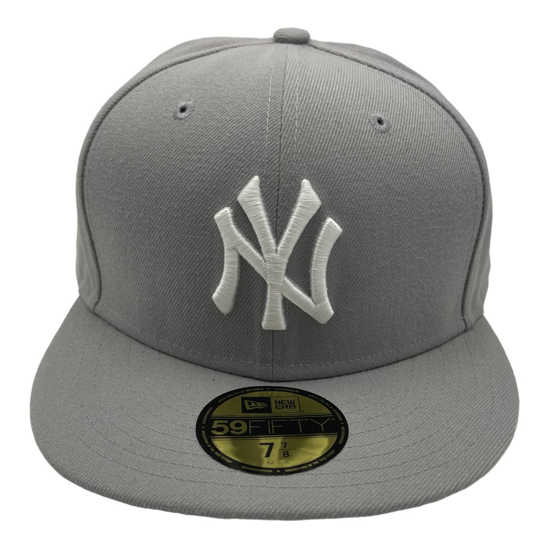 New York Yankees New Era All Gray With White Logo 59FIFTY Fitted Hat