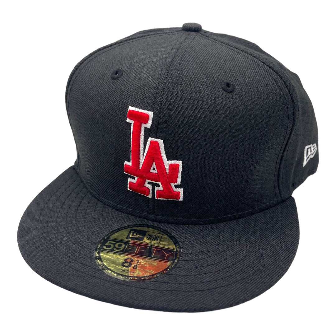 MICKEY MOUSE x Los Angeles Dodgers LA Logo Patch New Era 59Fifty Fitted Hat  (Blue Gray Under Brim)