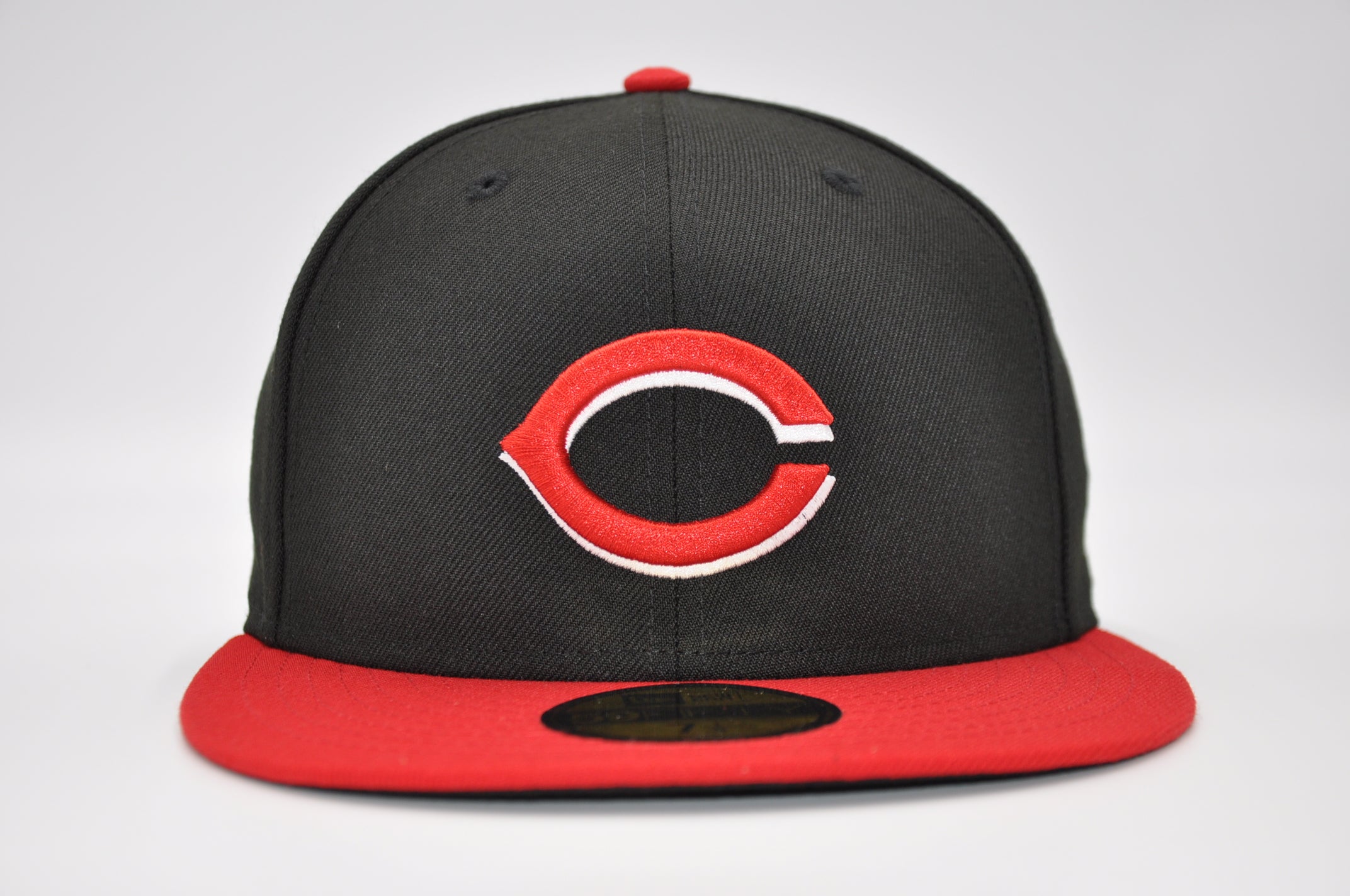 New Era Cincinnati Reds 59FIFTY Authentic Collection Hat Black/Red 7 7/8