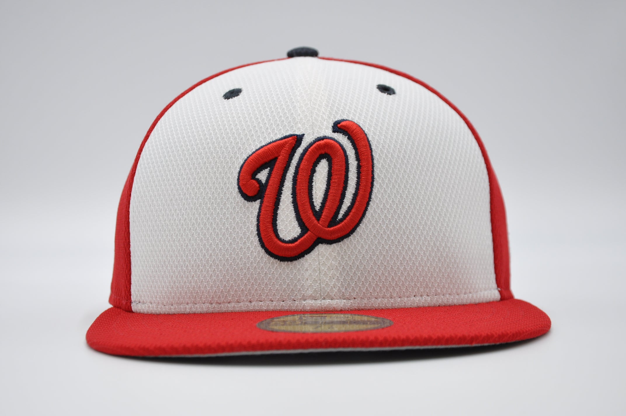 Washington Nationals New Era White Front/Red Bill And Back Diamond Era  59FIFTY Fitted Hat