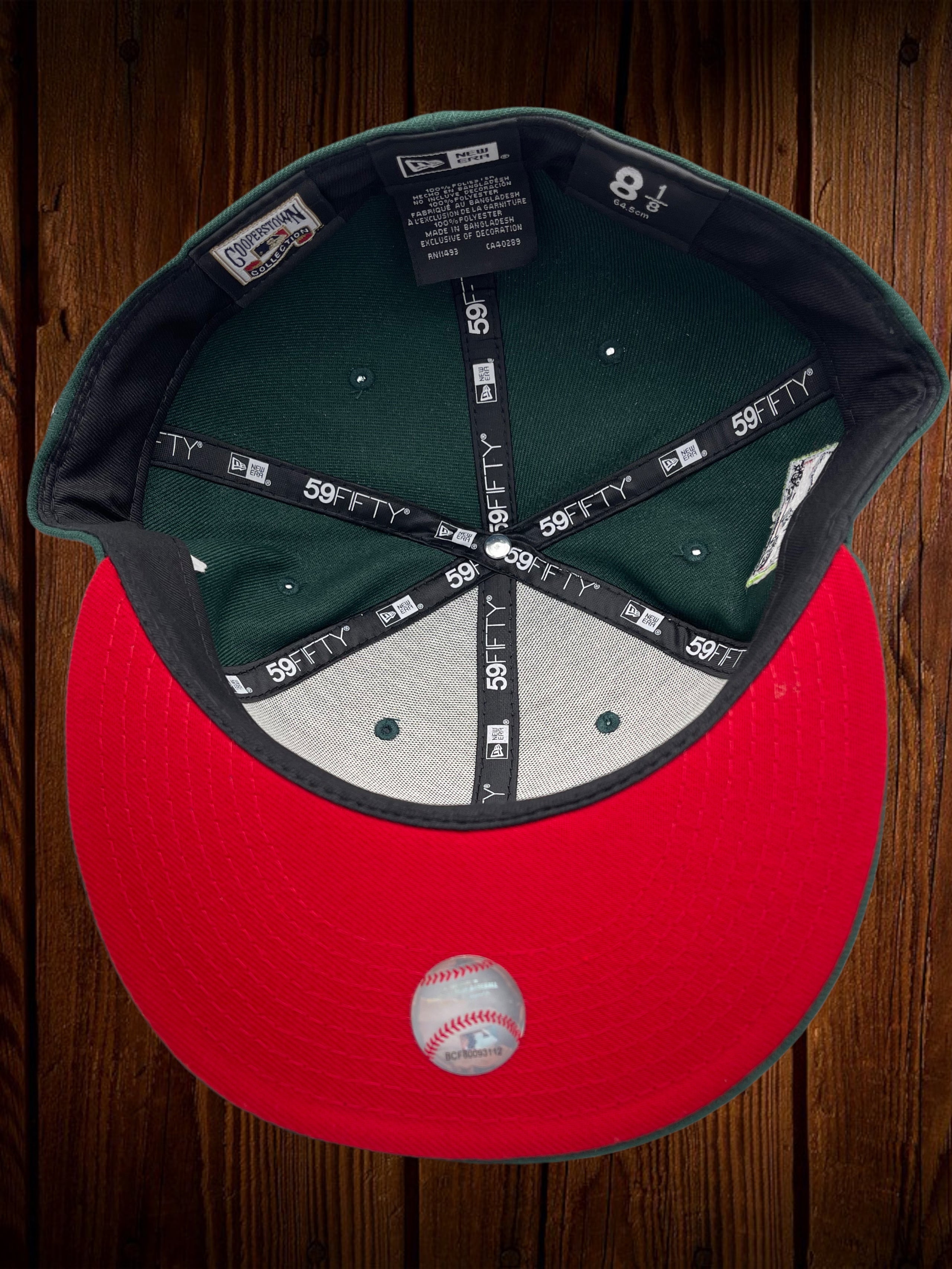 Toasted Peanut Seattle Mariners Black Visor Red Bottom 20th Anniversary Side Patch New Era 59FIFTY Fitted 67/8