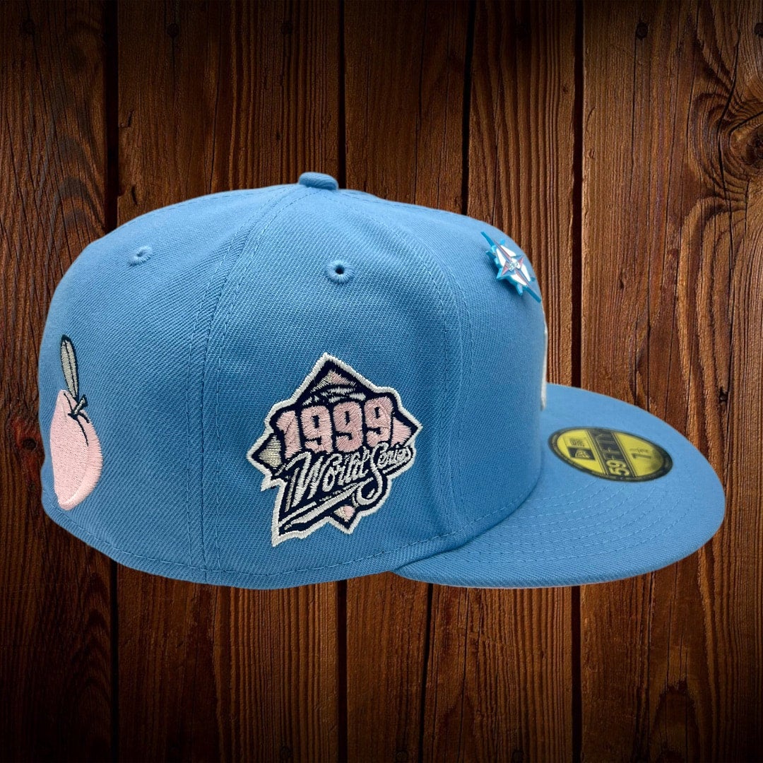 Sky Blue New York Yankees Pink Bottom 1999 World Series Side Patch New Era  59Fifty Fitted
