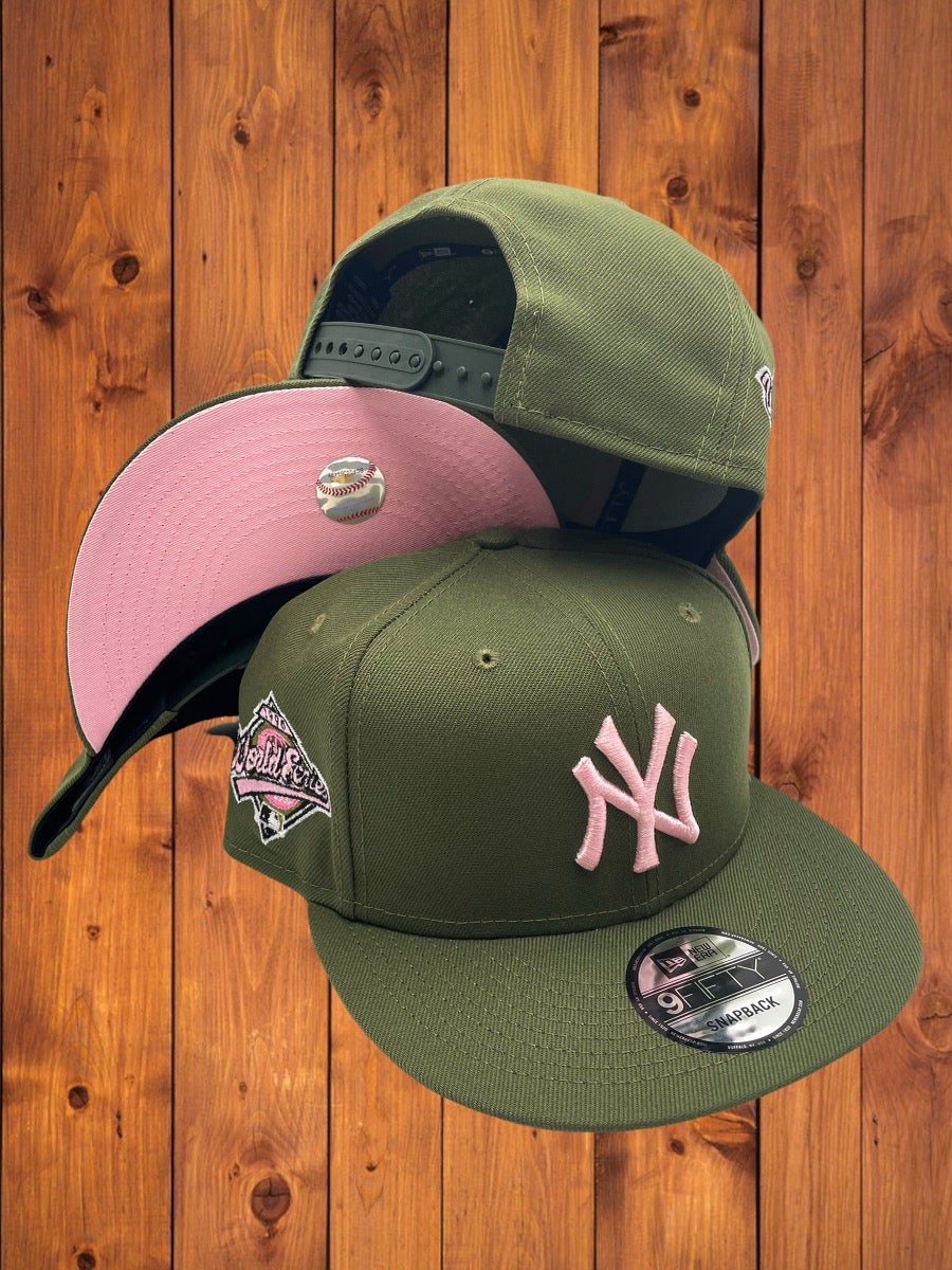 New York Yankees New Era All Olive Green/Pink Bottom With 1996 World Series  Patch On Side 9FIFTY