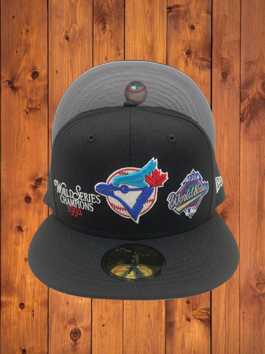 Toronto Blue Jays New Era All Black With 1992 World Series Patches In The  Front 59FIFTY Fitted Hat