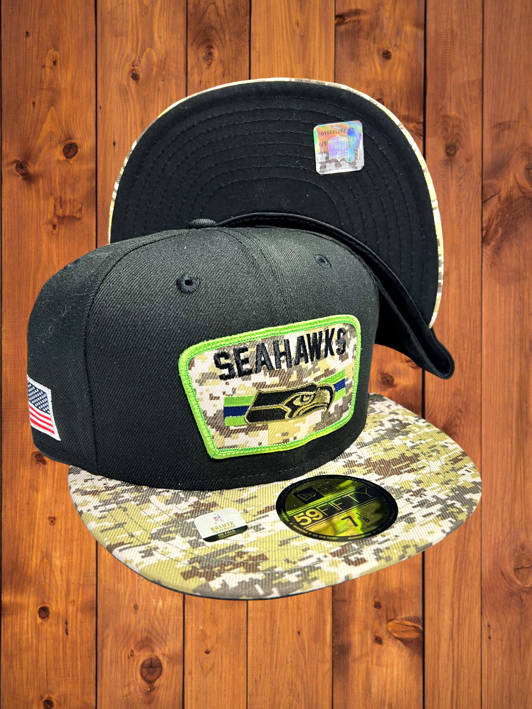 Men's New Era Black/Camo Seattle Seahawks 2021 Salute To