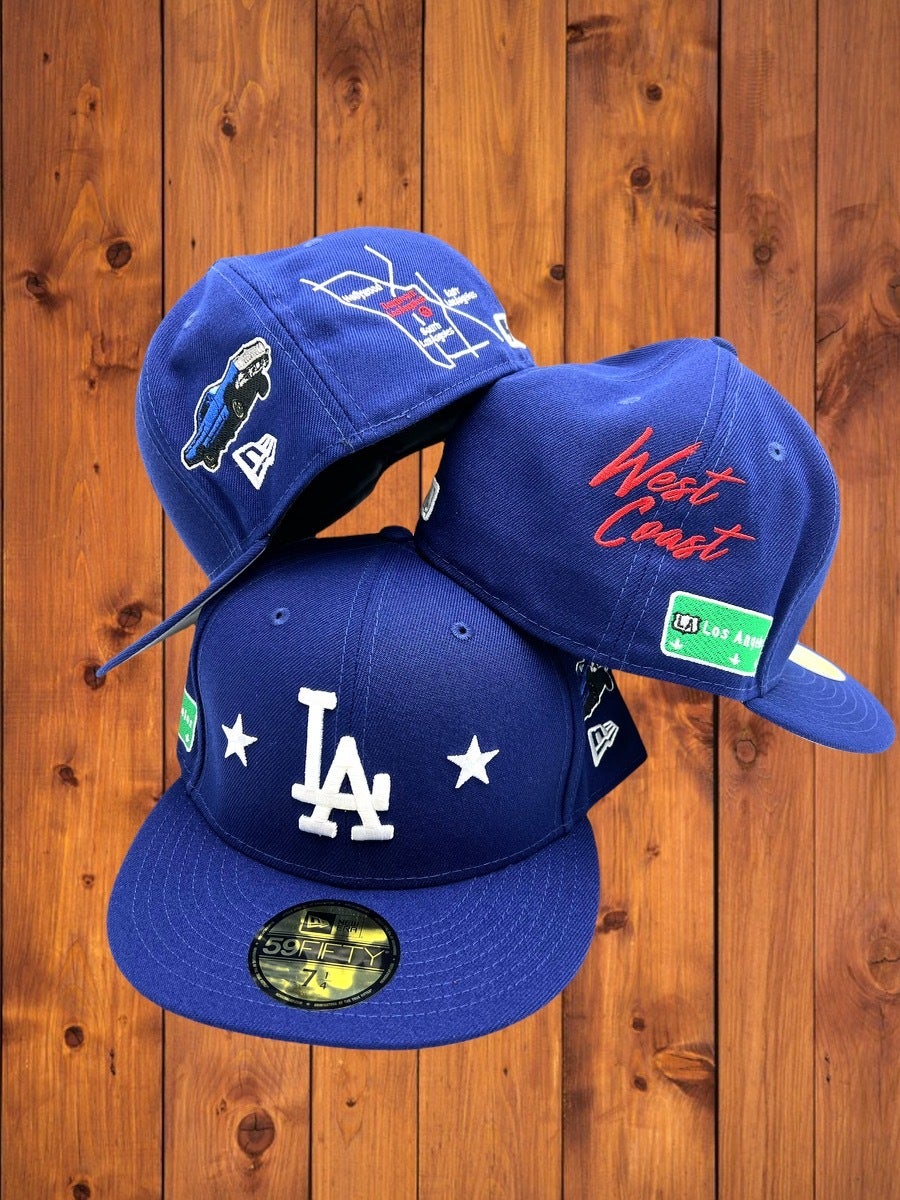 Los Angeles Dodgers Chrome Puck Pack D Logo Corduroy Bill 60th WS Patch  Green UV 59FIFTY Fitted Hat