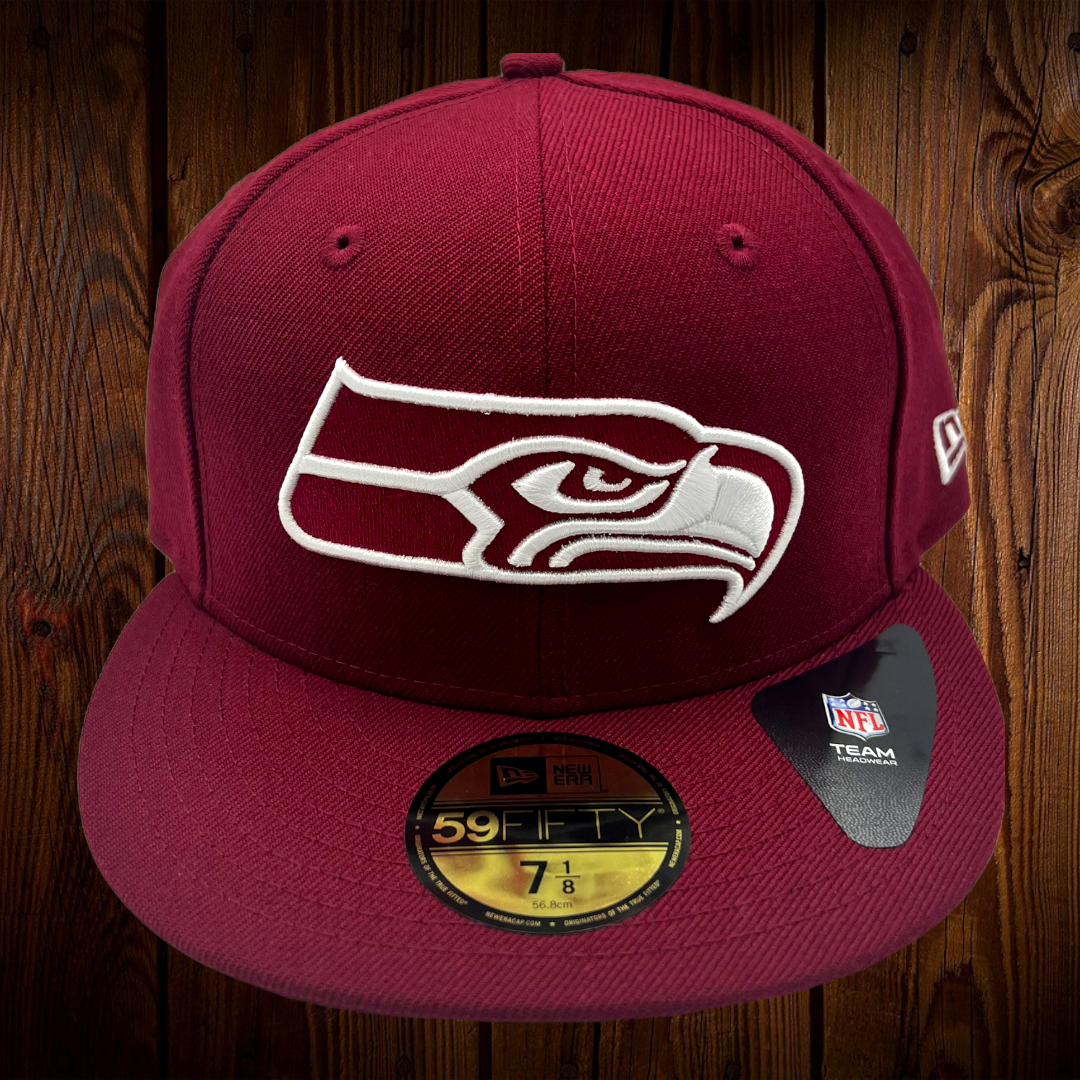 Seattle Seahawks New Era All Gray With Burgundy Bill 59FIFTY Fitted Hat