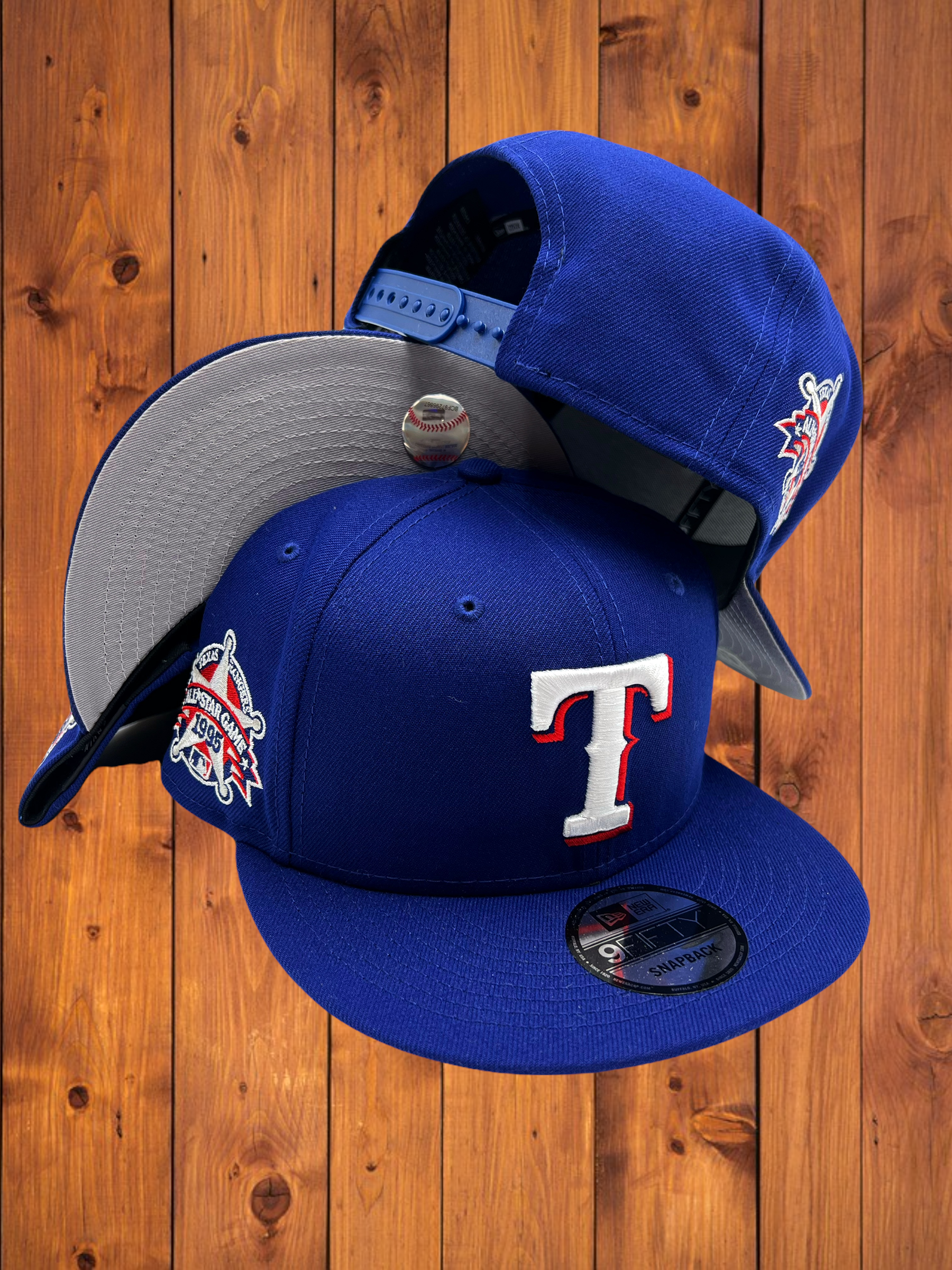 Texas Rangers New Era All Royal Blue/Gray Bottom With 1995 All Star Game  Patch On Side 9FIFTY Adjustable Snapback Hat