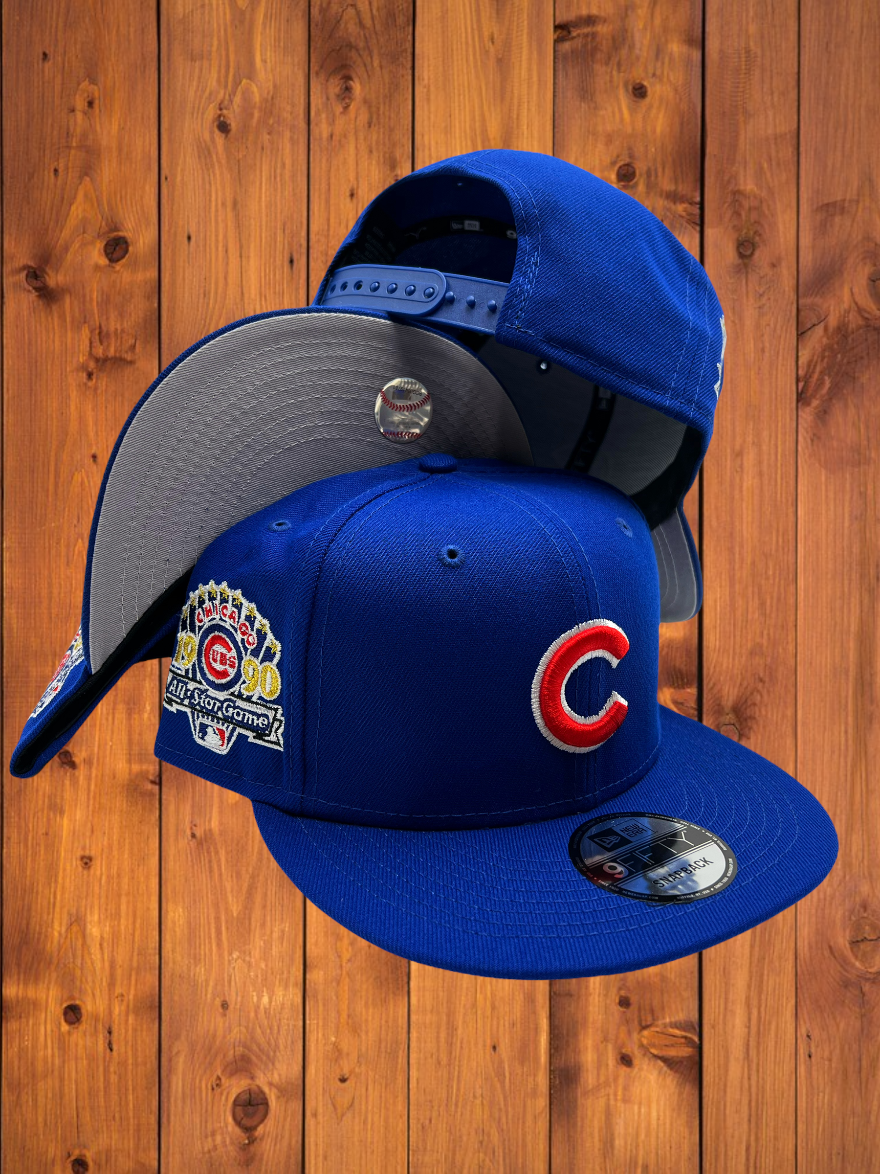Chicago Cubs New Era All Royal Blue/Gray Bottom With 1990 All Star Game  Patch On Side 9FIFTY Adjustable Snapback Hat