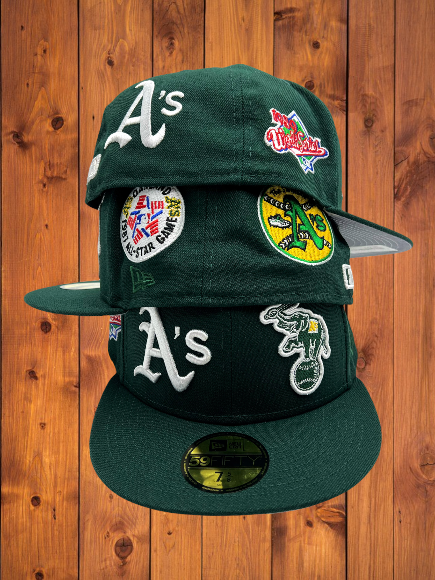 Green Oakland Athletics City Patch Gray Bottom New Era 59FIFTY Fitted 7 3/4