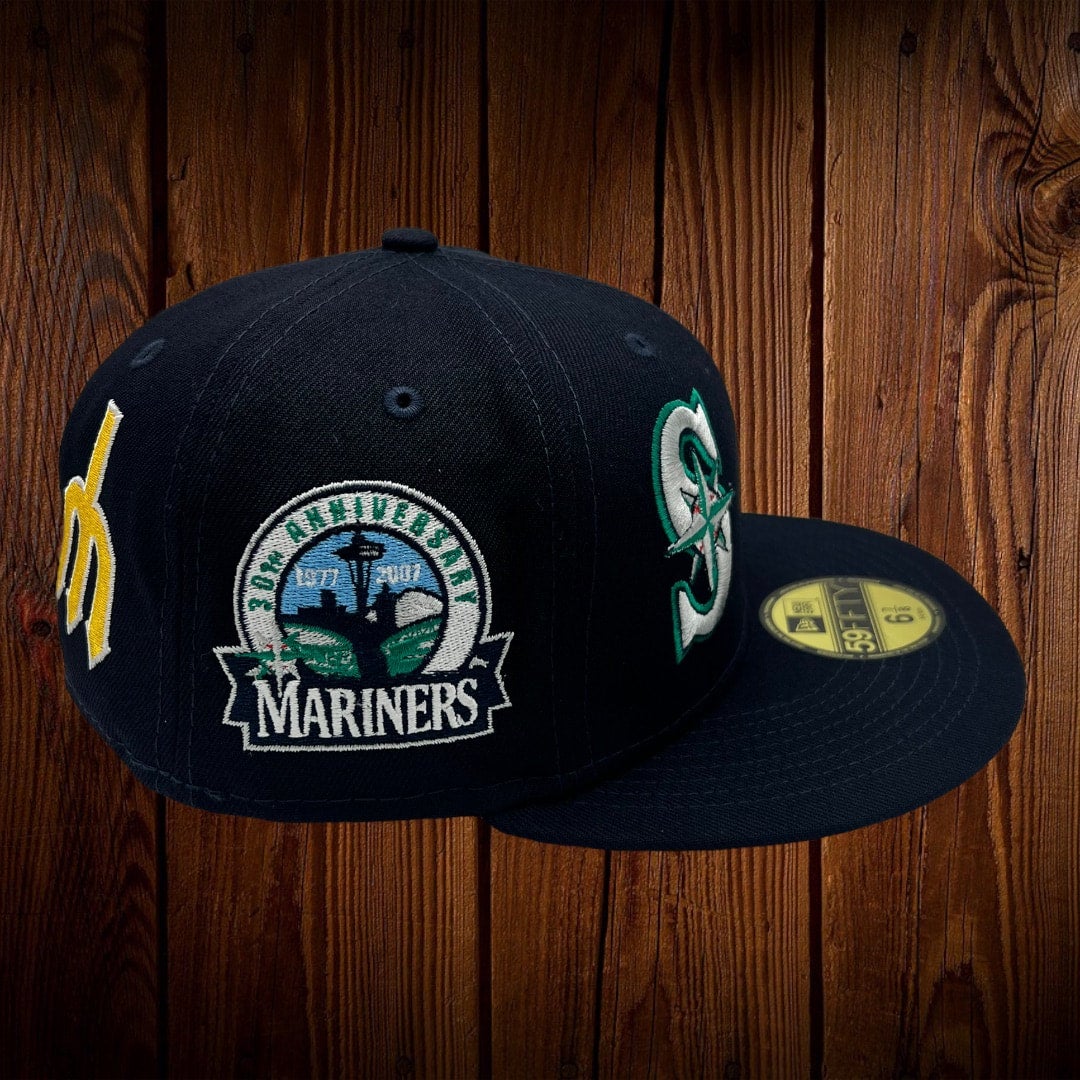 Seattle Marniers Navy 30th Anniversary Side Patch New Era 59Fifty Fitted Hat