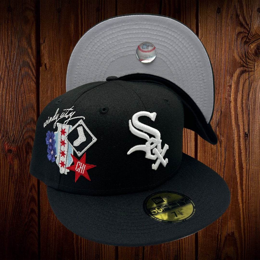 Black Chicago White Sox City Patch Gray Bottom New Era 59FIFTY Fitted 7 3/4