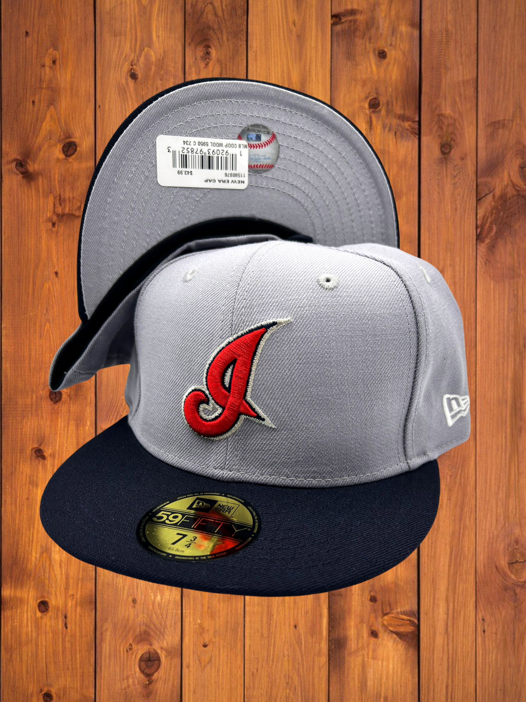 Men's Cleveland Indians New Era Navy Road Authentic Collection On Field  59FIFTY Fitted Hat