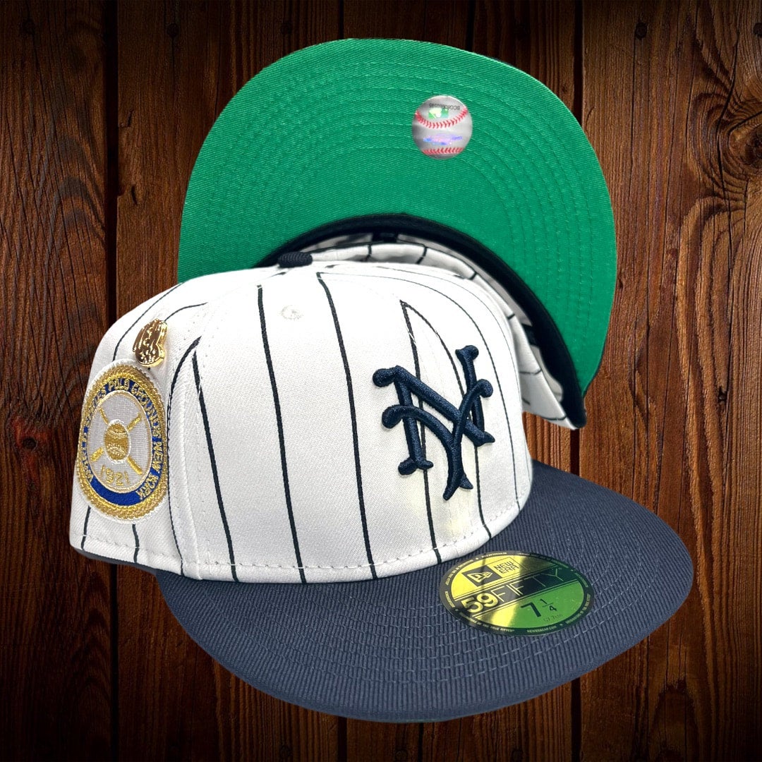 New York Baseball Hat Navy 1923 World Series Cooperstown Green Bottom New Era 59FIFTY Fitted Navy / Snow White / 7 1/4