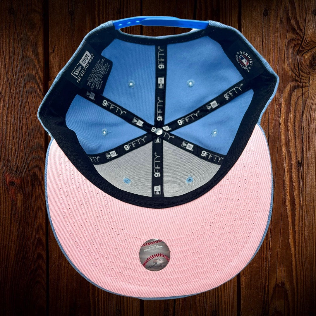 Los Angeles Dodgers New Era Sky Blue/Pink Bottom With Low Rider Patch On  Side 9FIFTY Adjustable Snapback Hat