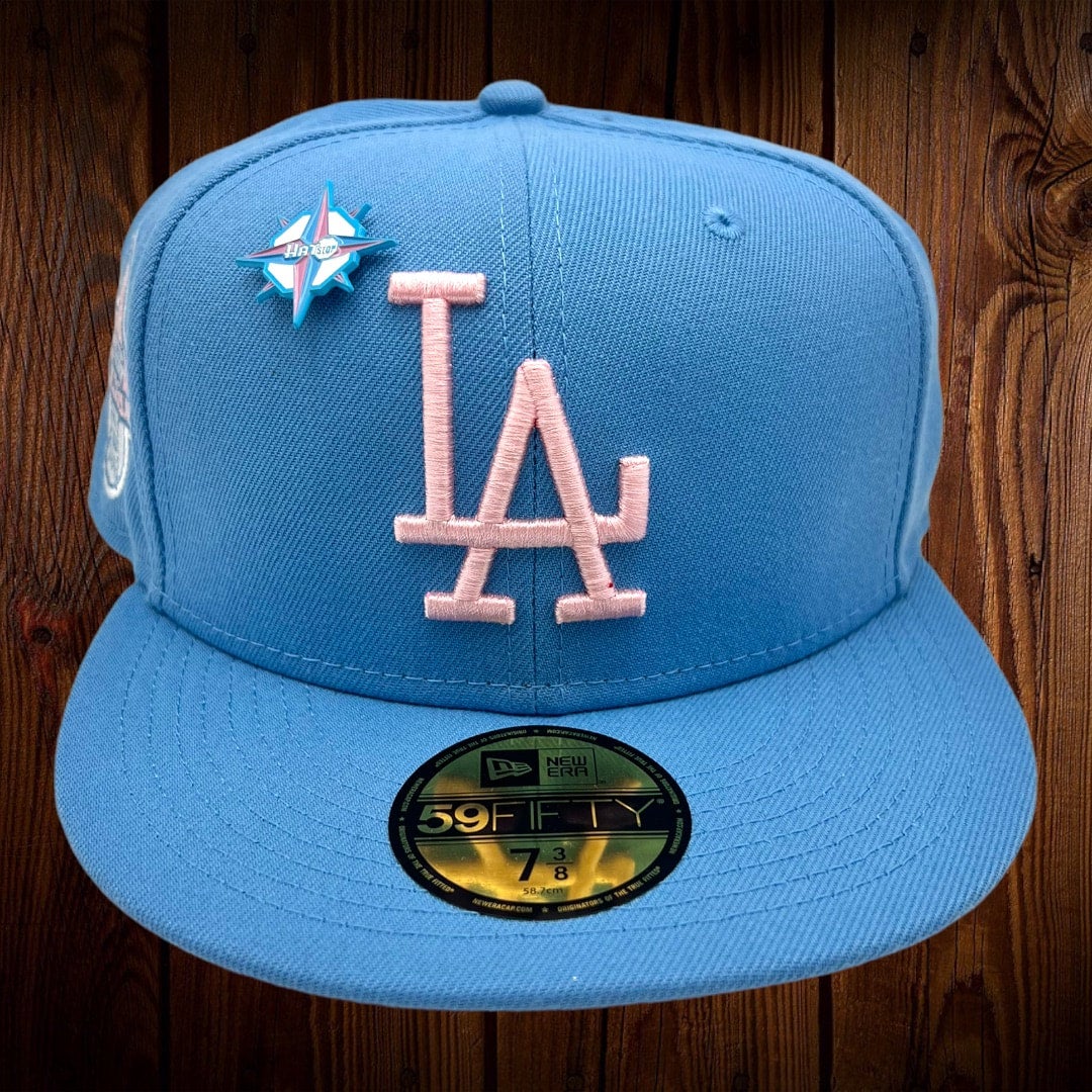 New* Los Angeles Dodgers new era hat side patch pink brim size 7 1/2